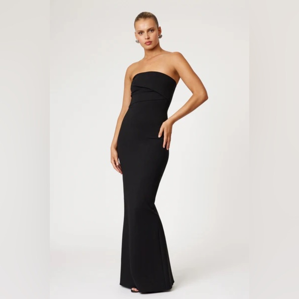 Strapless Black Evening Gown